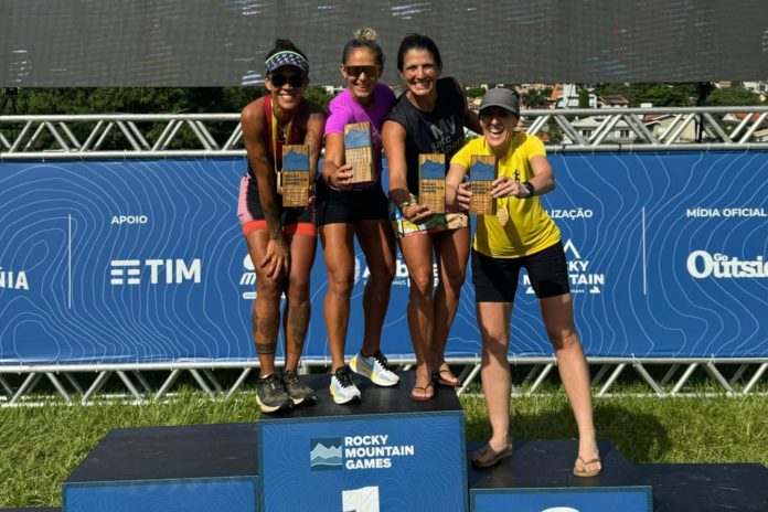Pódio feminino do Trail Run 42k que estabeleceu novo recorde para a prova. Foto Rosita Belinky/Rocky Mountain Games