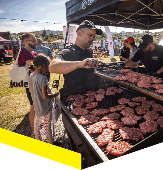 Food trucks na área de gastronomia do Rocky Mountain Games