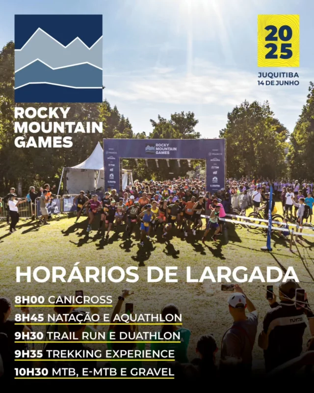 Já escolheu suas modalidades e organizou sua programação? Se liga nos horários de lagada de Juquitiba, dia 14 de junho!

Se organizar direitinho, dá para fazer mais de uma prova! Programe-se para viver um dia intenso, cheio de energia boa, esporte e conexão com o entorno. Seja na trilha, na água, sobre duas rodas ou ao lado do seu cão, esse dia vai ficar na memória:

🕗 8h00 – Canicross
🕗 8h45 – Natação e Aquathlon
🕘 9h30 – Trail run e Duathlon
🕘 9h35 – Trekking Experience
🕙 10h30 – MTB, E-MTB e Gravel

Vai ser lindo! Se você ainda não se inscreveu, a hora é agora!