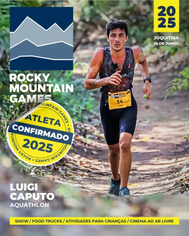 Luigi Caputo está confirmado no Aquathlon da Etapa Juquitiba do Rocky Mountain Games! Aos 19 anos, Luigi já é um nome promissor no cenário do cross triathlon e mountain bike, com conquistas expressivas em provas nacionais. Filho de dois ícones do esporte outdoor — Cris Carvalho e José Caputo —, Luigi cresceu imerso em trilhas, lagos e aventuras. A paixão pelo esporte é central em sua vida, e sua dedicação já levou Luigi a pódios importantes, como no Campeonato Brasileiro de Cross Triathlon. 

No dia 14 de junho, ele encara o desafio de 750m de natação e 6km de trail run em Juquitiba. Luigi promete uma performance de alto nível no aquathlon.

Não perca a chance de competir ao lado de atletas como Luigi Caputo. As inscrições estão abertas — garanta já a sua!