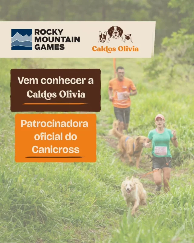 A Caldos Olivia é uma marca de caldo de ossos: um superalimento leve e muito nutritivo, ideal para cachorros atletas 🐶💪. O caldo de ossos é rico em colágeno e minerais 100% naturais, essenciais para fortalecer ossos, articulações e melhorar a saúde intestinal e imunológica do seu cãopanheiro na corrida 🦴✨.

Cada kit dos participantes do Canicross vem com um caldo da Caldos Olivia para nutrir, hidratar e fortalecer o seu cão ou cachorra 🐾🧡.

A prova vai ser dia 14 de junho, em Juquitiba, a apenas 70km de São Paulo 📍🚗. O percurso será de menos de 5km, em trilhas amigáveis, em uma fazenda fechada 🌿. Depois da linha de chegada, a diversão continua na arena, com música, festas e muito @caldosolivia 🎶🏁🎉.

Vem correr com a gente! As inscrições estão abertas e as vagas são limitadas. 🔥🐕‍🦺📝

Para mais informações e inscrições, clica no link da bio do @rockymountaingames