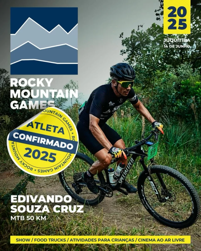 Vai ter atleta olímpico na Fazendão! 🚲 

Edivando Cruz (@edivando.mtb) é mais um ciclista confirmado em Juquitiba! Além de ter representado o Brasil no MTB das Olimpíadas de Atenas, ele já foi medalha de prata nos Jogos Panamericanos e 7 vezes campeão brasileiro na modalidade. 

Hoje ele é atleta e treinador e já tem história com o Rocky Mountain Games! Em 2024, ele fez sua estreia em provas de Gravel na etapa de Campos do Jordão e conquistou o 4º lugar. Em Juquitiba, ele volta pra sua modalidade do coração e vai elevar o nível da disputa no MTB 50 km.

🤩 Bora pra esse pedal? Inscrições no link da bio!
