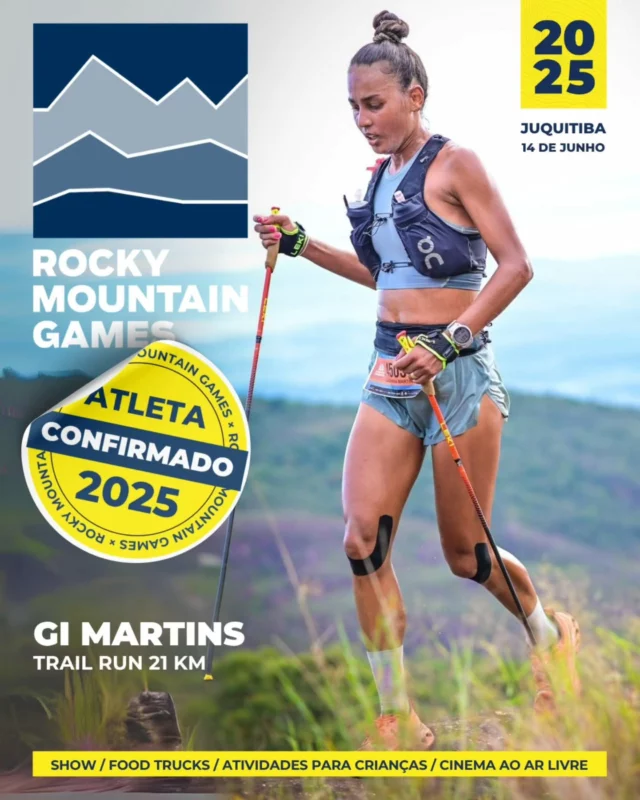 Ela é referência no trail run nacional e internacional — e está confirmada na Etapa Juquitiba do Rocky Mountain Games! 🏃‍♀️🏔️

Gi Martins já pegou pódios de peso como top 5 UTMB Mont Blanc (40k MCC) duas vezes, é bi-campeã e lenda da UTMB Brasil (108km), além de campeã e recordista da Evolution, Top 5 na Patagônia Run e cinco vezes campeã da maratona da Disney. Gi tem a segunda melhor marca da história do Brasil no 100km e é líder do ranking Brasileiro, além de 1ª do Ranking ITRA Brasileira Feminino.

Você tem a chance de correr na mesma prova que essa lenda! Ela vai encarar os 21 km de Juquitiba com garra e experiência! 💪🔥

Vai ser uma honra ter você com a gente, Gi! 👏

📆 14 de junho
📍 Juquitiba (SP)
🎟️ Últimas inscrições no link da bio!