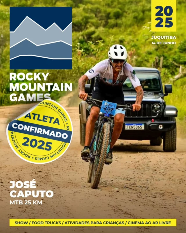 🚴‍♂️ José Caputo já está com presença garantida na Etapa Juquitiba do Rocky Mountain Games, e desta vez vai encarar os 25 km de mountain bike!

Com um currículo extenso em provas de Multiesporte, Caputo  coleciona títulos em provas desafiadoras como o Ironman Hawaii, El Cruce, UTMB, Desafio de los Volcanes, Eco Challenge, La Gran Carrera del desierto e outras. 

Aos 59 anos, segue firme no esporte outdoor, buscando resultados na sua categoria. Vai, Caputo! 💪🌄

📍 Dia 14 de junho, em Juquitiba