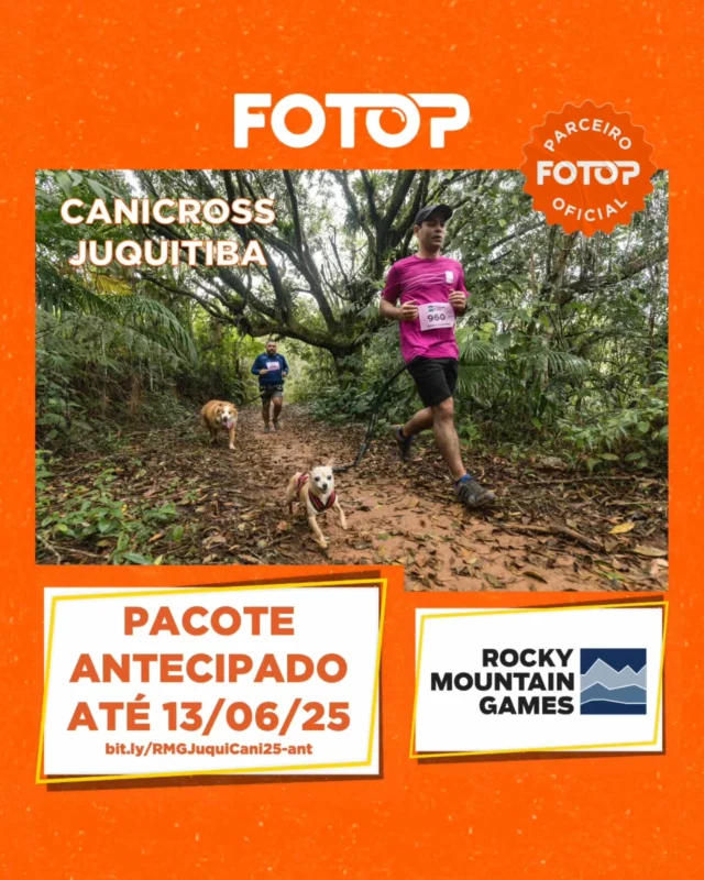 Quer garantir as fotos da sua participação no Rocky Mountain Games antes mesmo do evento começar? 📸🔥

Com o Pacote Antecipado, você recebe as suas imagens primeiro e ainda paga menos! 🤑

💡 Como funciona?
Depois da compra, você recebe um e-mail com todas as orientações para identificar seu pedido e acessar suas fotos rapidinho.

✔️ Busca por número de peito
✔️ Pacote antecipado: R$ 140
✔️ Pacote normal: R$ 154
📅 Prazo para compra antecipada: 13/06/25

👉 Garanta o seu agora: [https://bit.ly/RMGJuquiCani25-ant](https://bit.ly/RMGJuquiCani25-ant)

❓ Ficou com dúvida? Acesse: [https://bit.ly/FAQ-Fotop](https://bit.ly/FAQ-Fotop)

Porque essa aventura merece ser registrada! 🚵🏃‍♂️🐶✨
