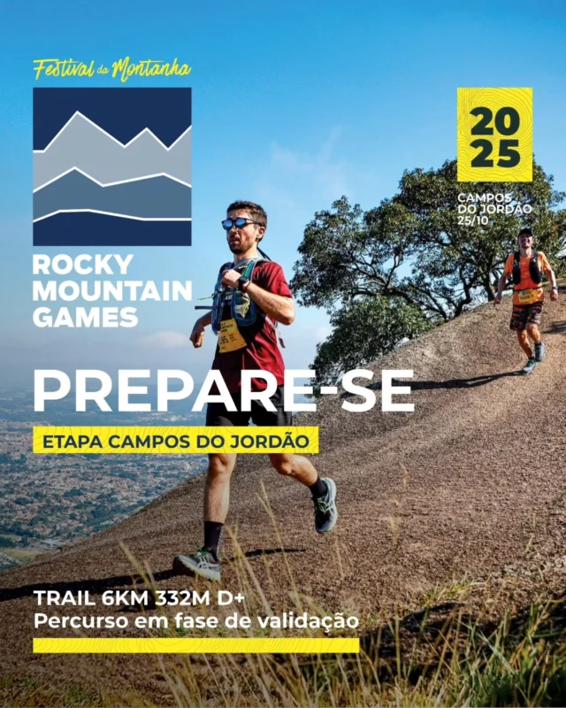Muitas opções de modalidade, distância e altimetria. Do iniciante à elite, tem para todo mundo no festival da montanha Rocky Mountain Games! 

Qual vai ser sua prova? Na Etapa Campos do Jordão 2025, olha o menu incrível de modalidades para você escolher a sua: 

🏃‍♀️ Trail run: 6km, 10km, 21km e 42km
🚵 MTB: 25km e 50km
⚡🚵 eMTB Turbo PRO e SL
🏃‍♀️+ 🚵 Duathlon trail 10km + MTB 25km
🚴 Gravel
🐕 Canicross
⛰️ Uphill
🥾 Trekking Experience

O preço está imbatível: R$ 149,00 para qualquer uma delas! Bora garantir sua vaga no festival de montanha mais legal do Brasil? Inscreva-se pelo link da bio